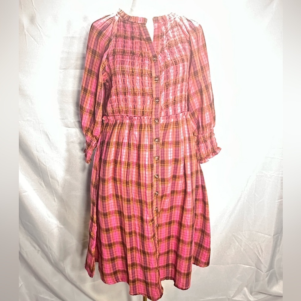 UNCLE FRANK Pink Plaid Women's Dress size S brand new with out tags